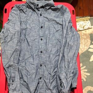 Banana Republic Chambray Blue Button Up Shirt Grant Fit